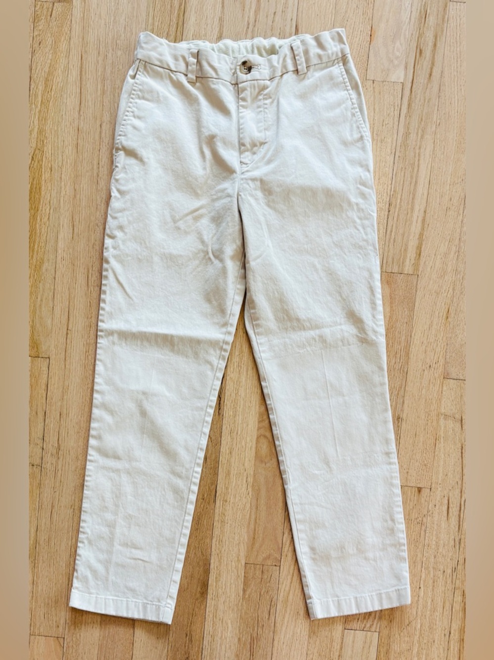 Vineyard Vines Boys Classic Stretch Chino Pants Stone Khaki Adjustable Waist 14 - Picture 2 of 6